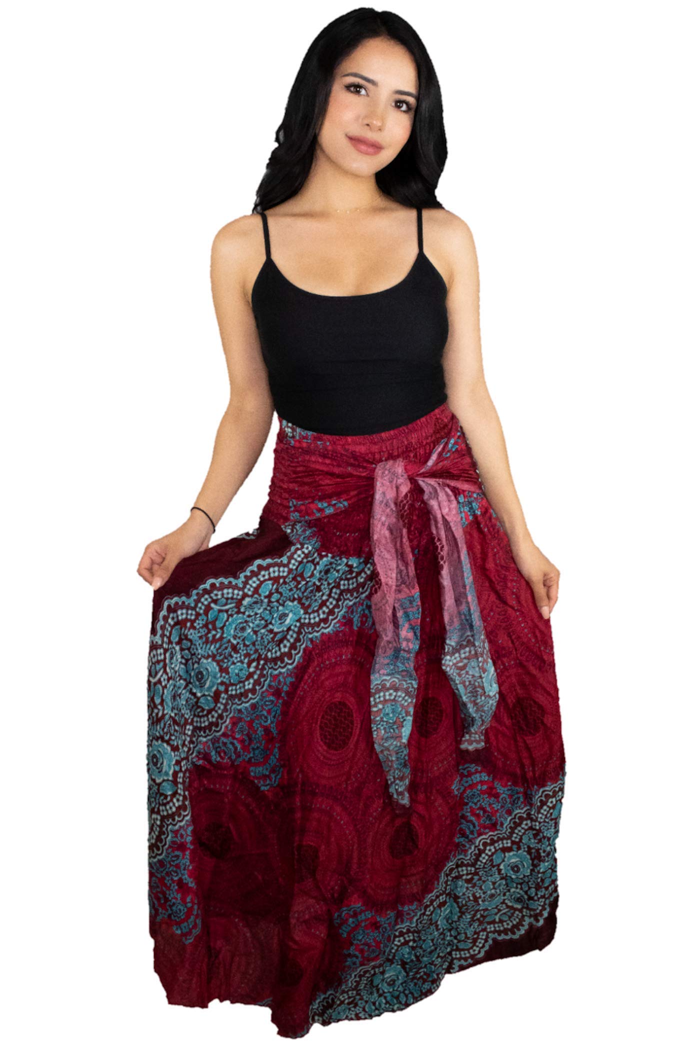 Happy TrunksSkirts for Women UK Loose Hippie Boho Chic Maxi Skirt That  Turns into Midi Dress Bohemian Beach Dress Cover Up Wrap Skirt Sarong