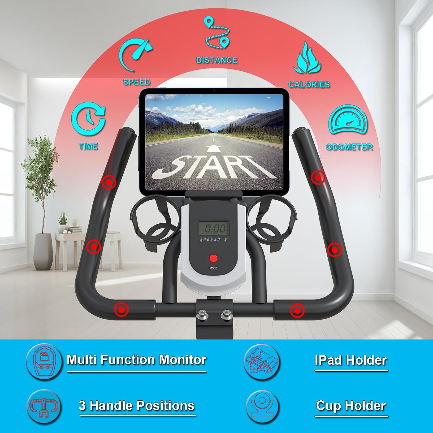 GOFLYSHINE Exercise Bikes Stationary, Indoor Cycling Bike for Home Cardio Gym,Workout Bike with Saddle Cover, Ipad Mount LCD Monitor,Silent Belt Drive GOFLYSHINE Exercise Bikes Stationary, Indoor Cycling Bike for Home Cardio Gym,Workout Bike with Saddle Cover, Ipad Mount LCD Monitor,Silent Belt Drive