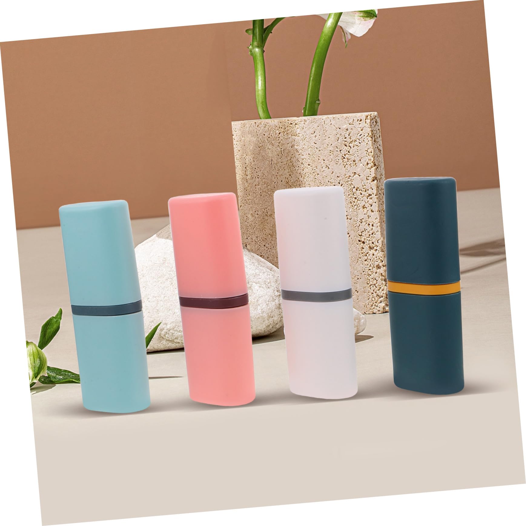 8 Pezzi Custodie Porta Spazzolino da Viaggio con Coperchio Porta Dentifricio e Vaschetta per Risciacquo Organizer Compatto e Leggero per Campeggio Viaggi d Affari e Scuola Colori