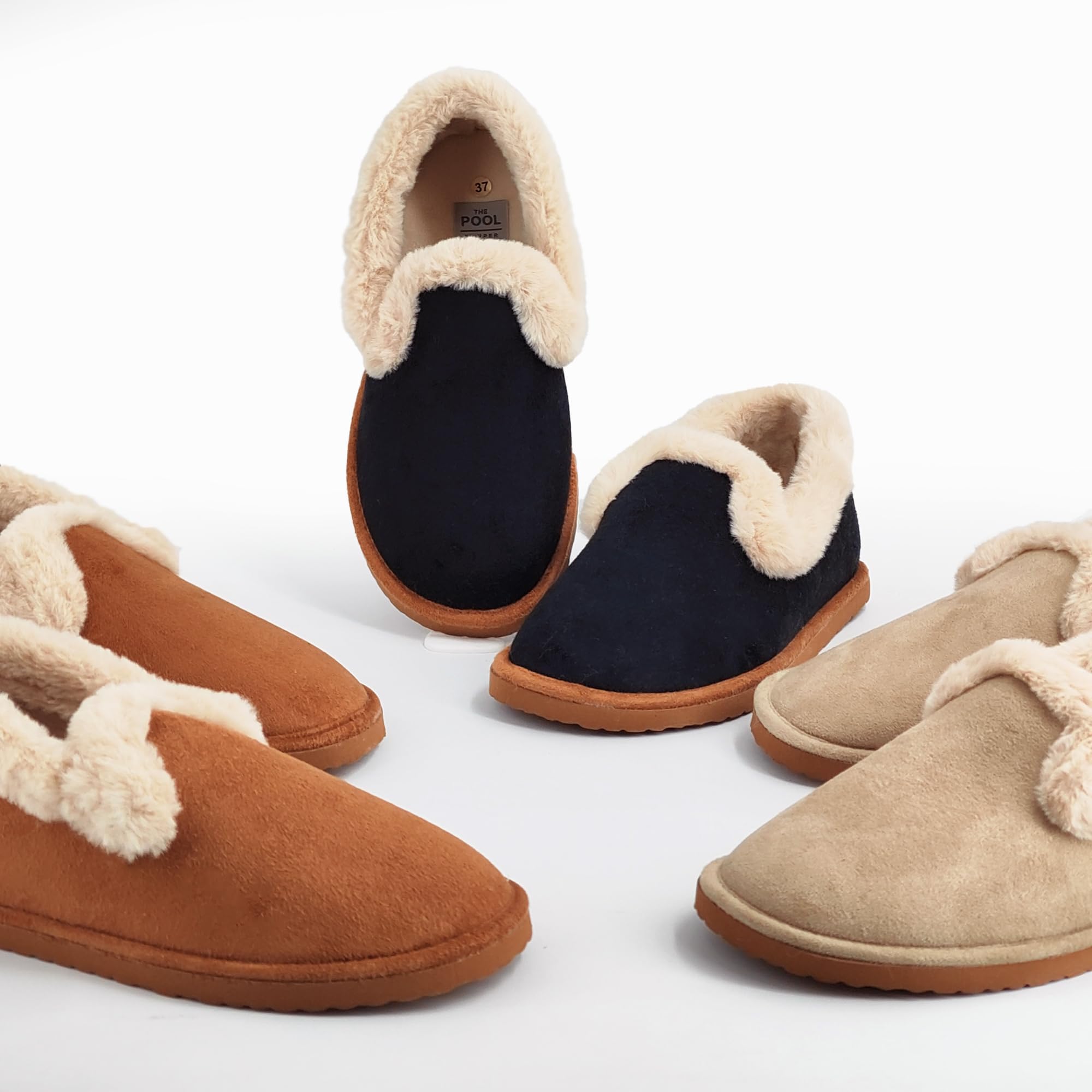 JOMIX Winter Hausschuhe Damen Plüsch Gefütterte Pantoffeln Ultra Warme Hüttenschuhe Bequeme Puschen Indoor