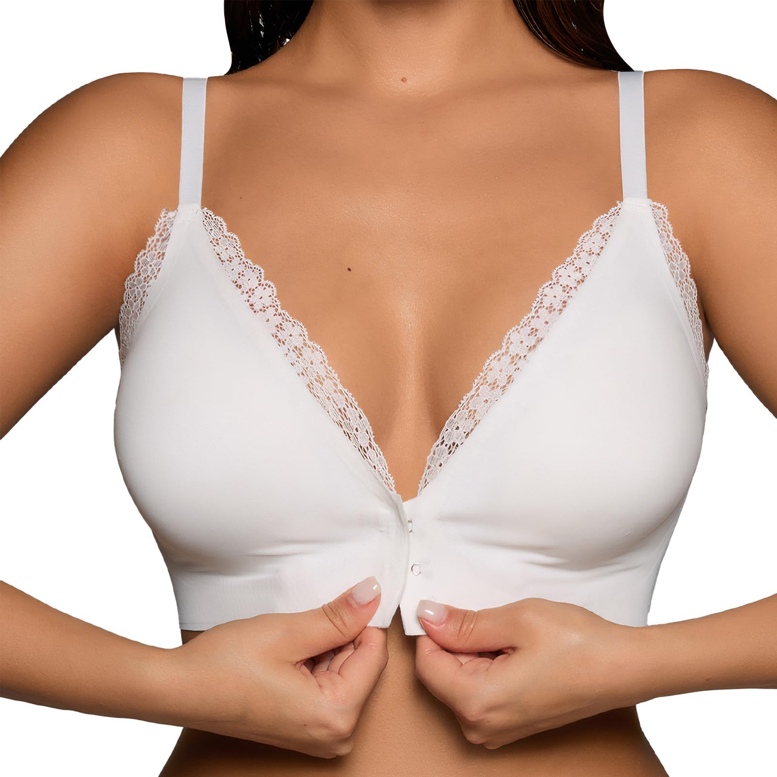 wäschepur Bustier met voorsluiting in 3x grijs gemêleerd | Witt