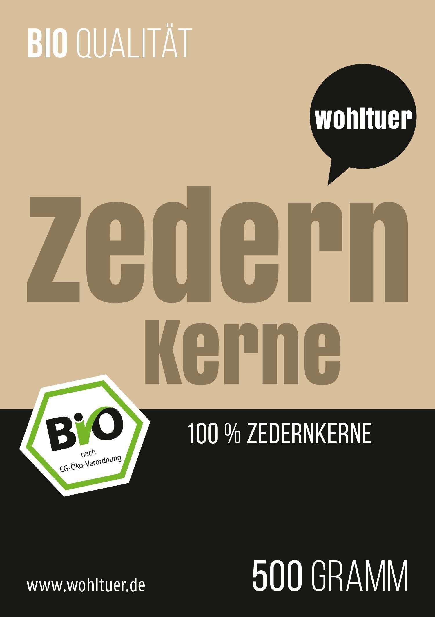 Wohltuer Bio Zedernkerne aus Wildsammlung (500 g) | Für Pesto, Salat oder zum puren Verzehr | Kontrolliert Bio & nachhaltig