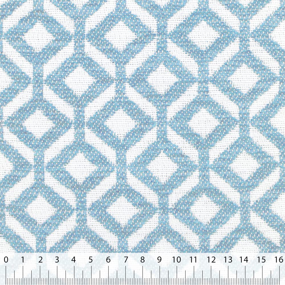 DESHOME Square 10 metri - Tessuto al metro Jacquard Italiano Stoffa al metro per tappezzeria divani, poltrone, cuscini, sedie (Blu cielo 64)