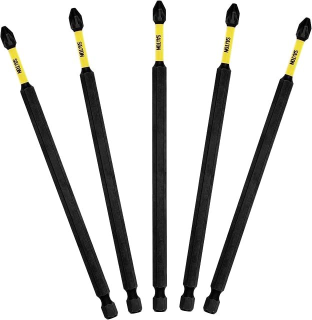 5X Saxton PZ2 152mm Long Magnetic Impact Duty Pozi-Drive Screwdriver Drill Driver Bits for Dewalt Milwaukee Bosch Makita etc