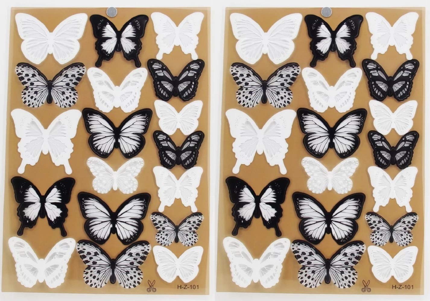 72 Papillons 3D Muraux Noir Et Blanc - Stickers Réalistes Pliables Pour Décoration Murale, Fenêtre