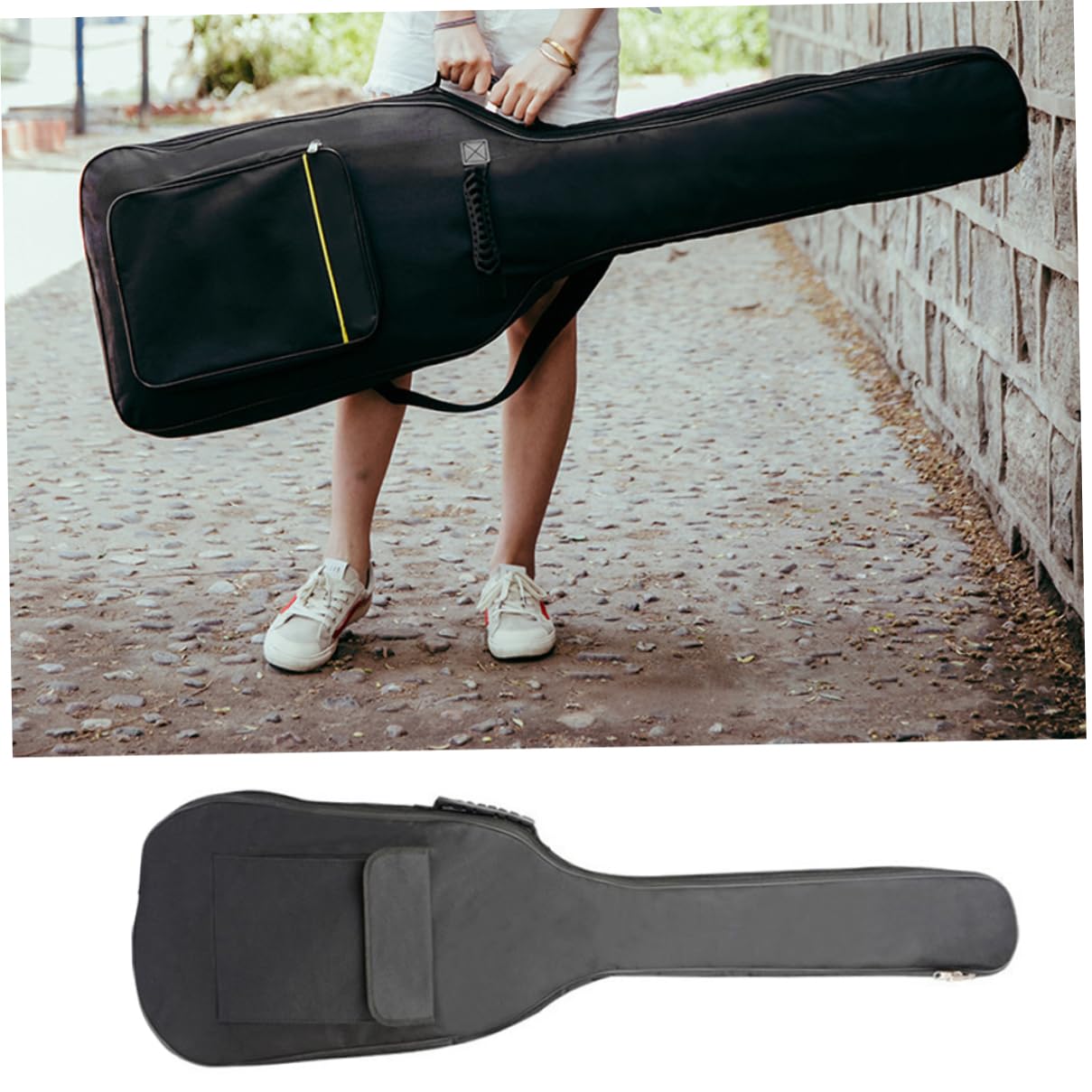 Bolsa para bajo eléctrico, Acolchada, Impermeable, de 5 mm de Grosor, con Correas de Hombro Ajustables, Funda para bajo eléctrico, Mochila para, Funda para, para eléctri