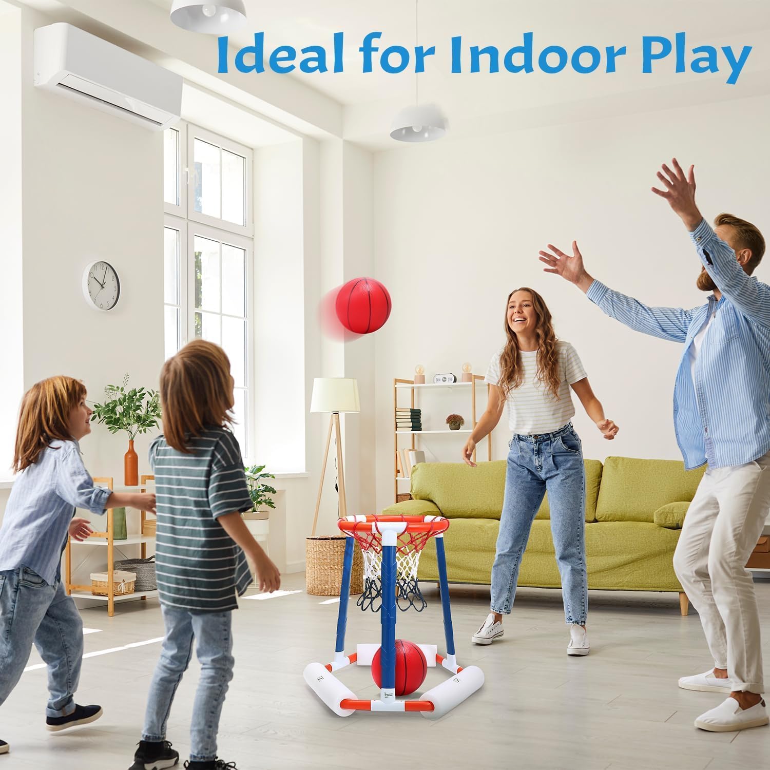 EagleStone Pool Basketball Hoop, Floating Inflatbale Pool Basketball Games Toys with 2 Pool Balls and Pump,Swimming Pool Outdoor Play Toddler Basketball Hoop Indoor for Kids Adults Age 8-12,