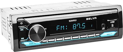 Miniatura 1 de Belva BDMRS1 Solo DIN Bluetooth Receptor estéreo para coche con delanterotrasero