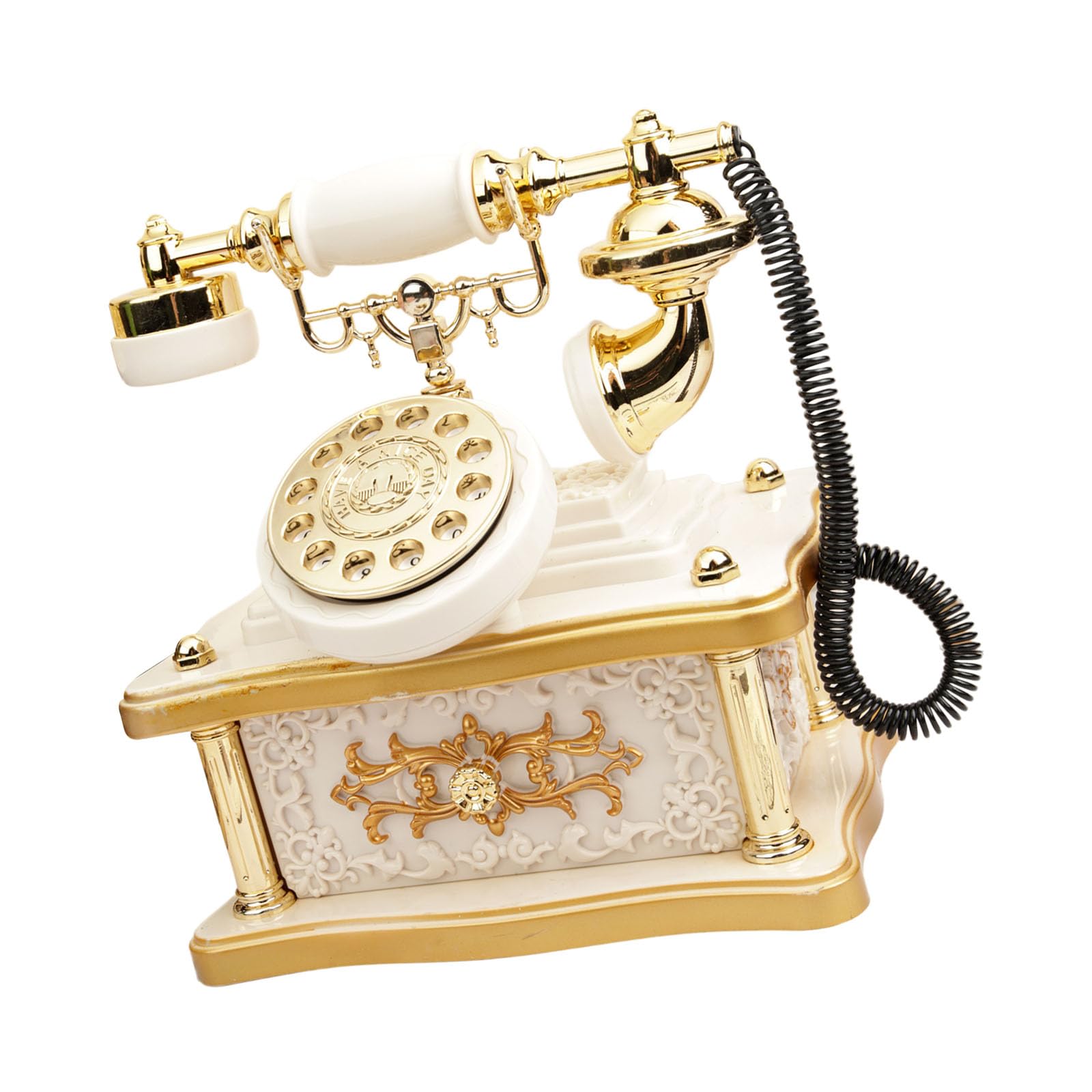 Tsophreniq Nostalgic Rotary Dials Telephone Music Box Landline Phone Replicas Musical Ornament for Gift and Collectors Landline Phone Music Box