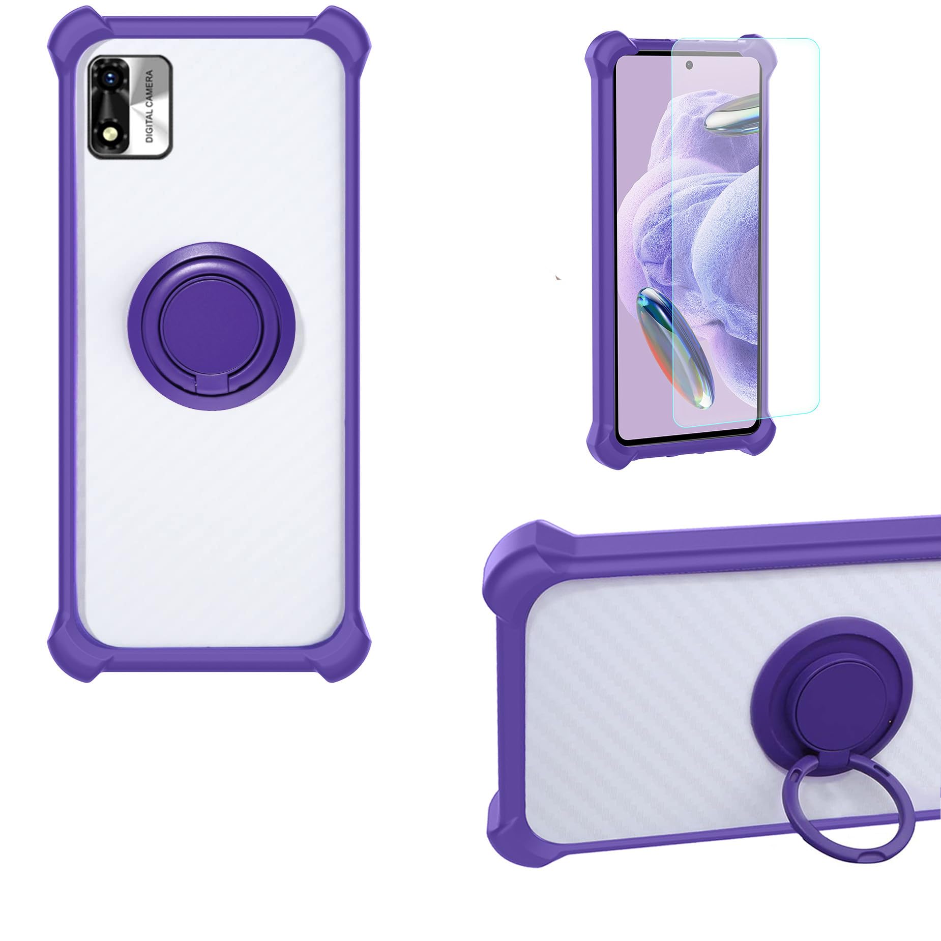 Coque Konrow TOUCH55 Plus - Étui PC + Silicone Avec Support Bague Et Verre Trempé 9H