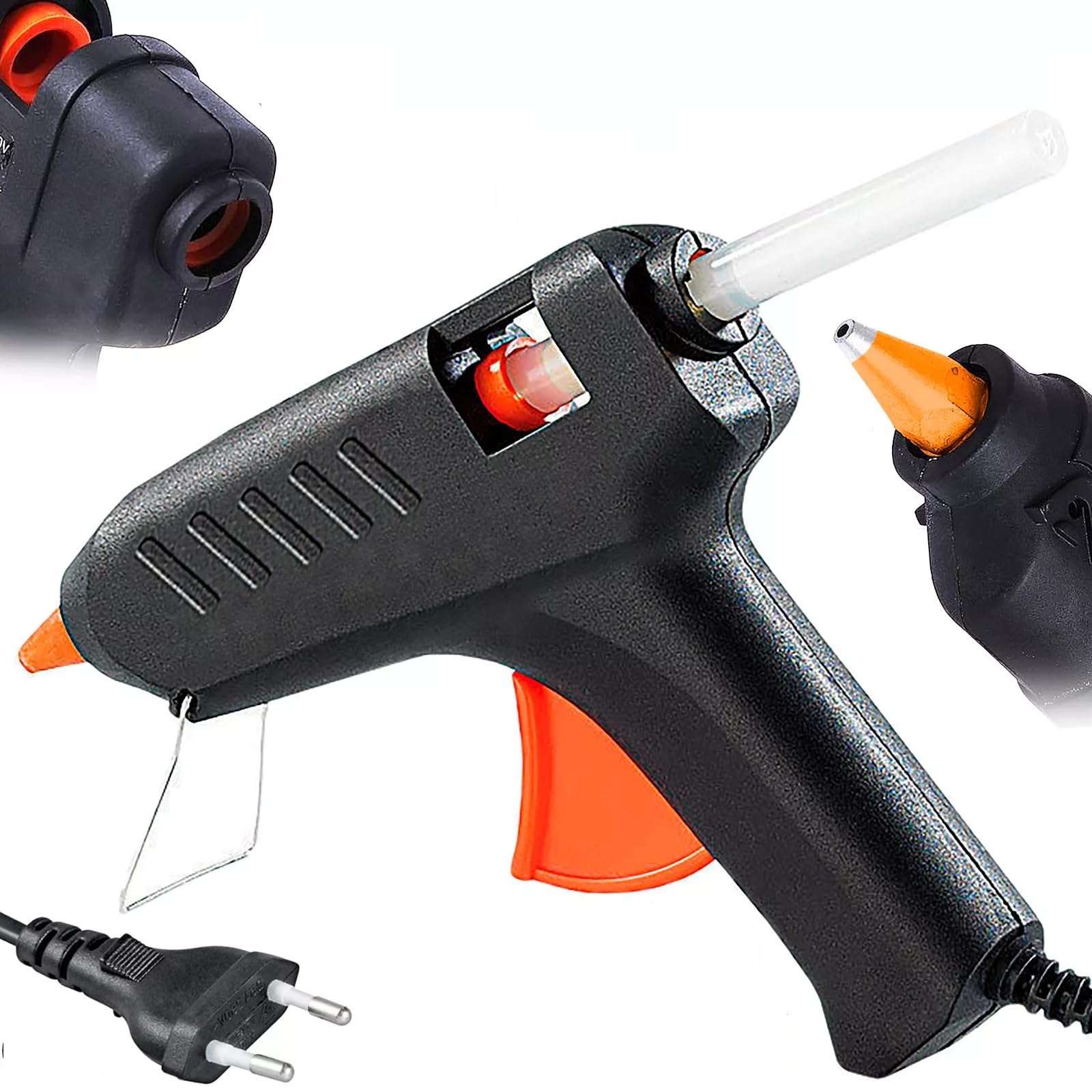 TECHZOCO Pistola Silicona Caliente, Hot melt glue gun, Pistola de pegamento, Apto para bricolaje, artesanías, ocio, Compatible con barras de silicona de 11 mm de grosor, 40W