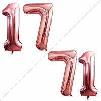 Vista 252 de GOER Globos con el número 80 para decoraciones de fiesta de cumpleaños número 80, globos de helio de aluminio jumbo de 42 pulgadas para 80 Oro rosa