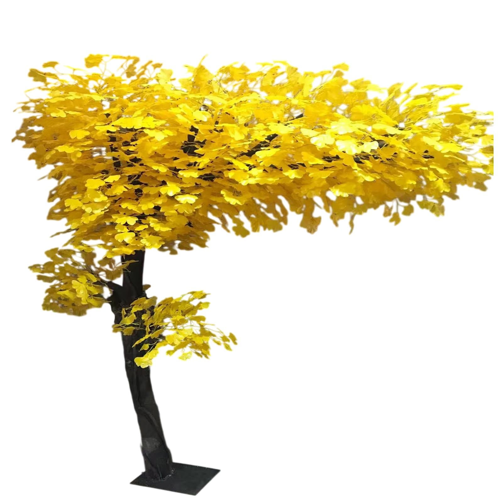 Artificial Maple Tree Large Fake Plants Yellow Artificial Plant Faux Ginkgo Tree with Realistic Leaves for Home Office Decor Shopping mall(2x2m)