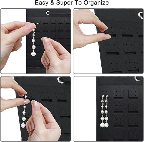 Miniatura 4 de Nesyd Organizador de aretes soporte colgante para pendientes con capacidad para hasta 300 pares organizador de aretes de tuerca de gran capacidad