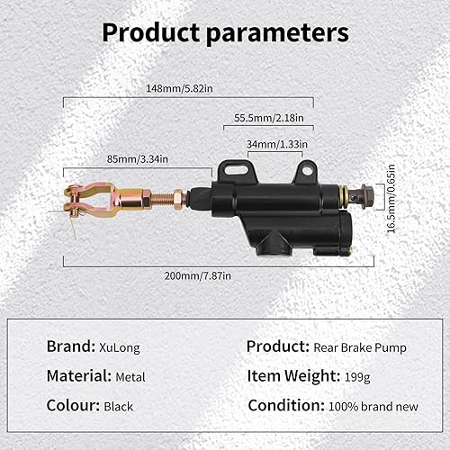 Miniatura 2 de El cilindro maestro de freno trasero se adapta a la mayoría de motocicletas de motocross de 50 cc, 70 cc, 90 cc, 110 cc, 125 cc, cuatrimoto, quad,