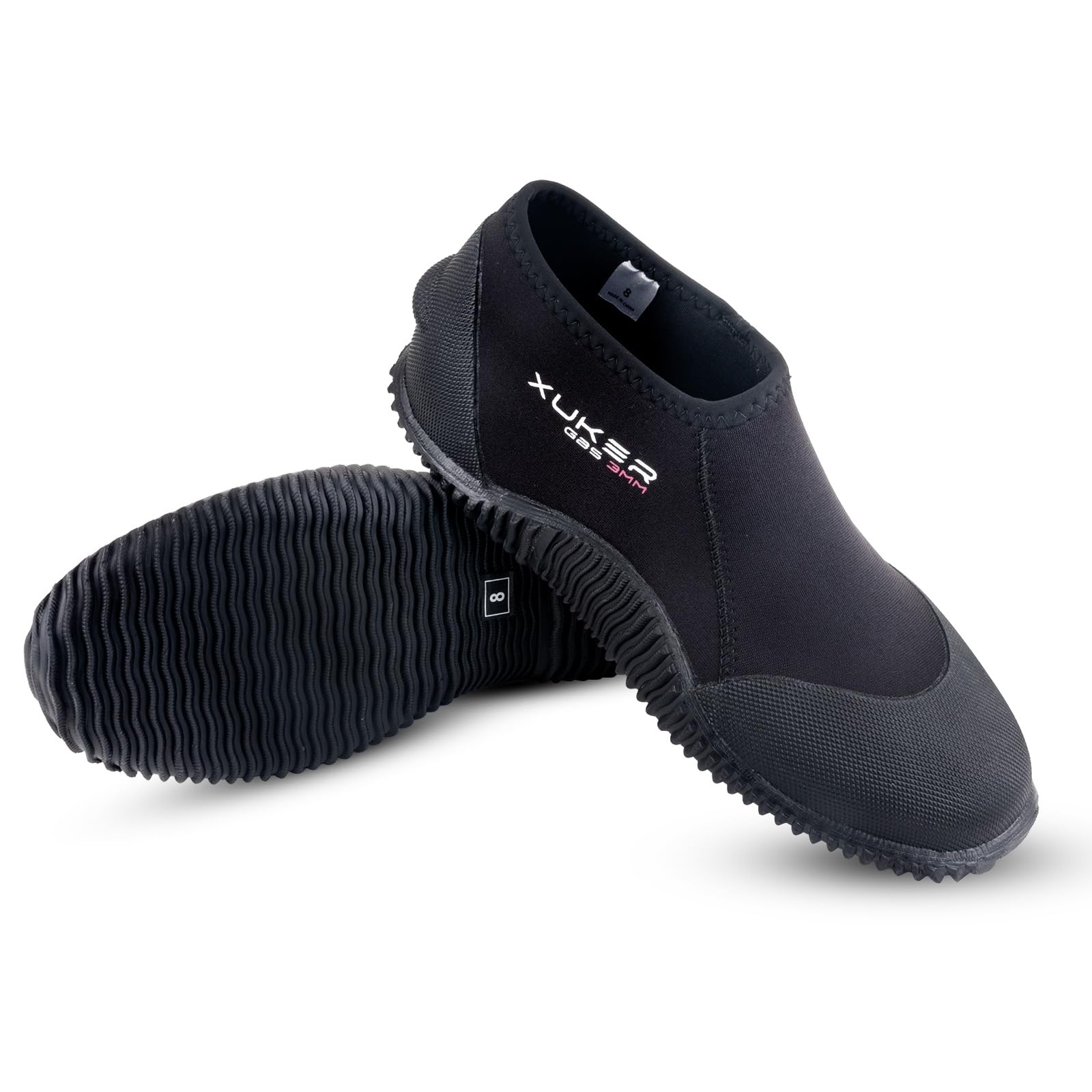 XUKER Neoprene Diving Boots Men Women 3mm Wetsuit Booties GBS Water Shoes with Anti-Slip Sole Sand Beach Shoes for Scuba Diving Snorkeling Rafting, Windsurfing