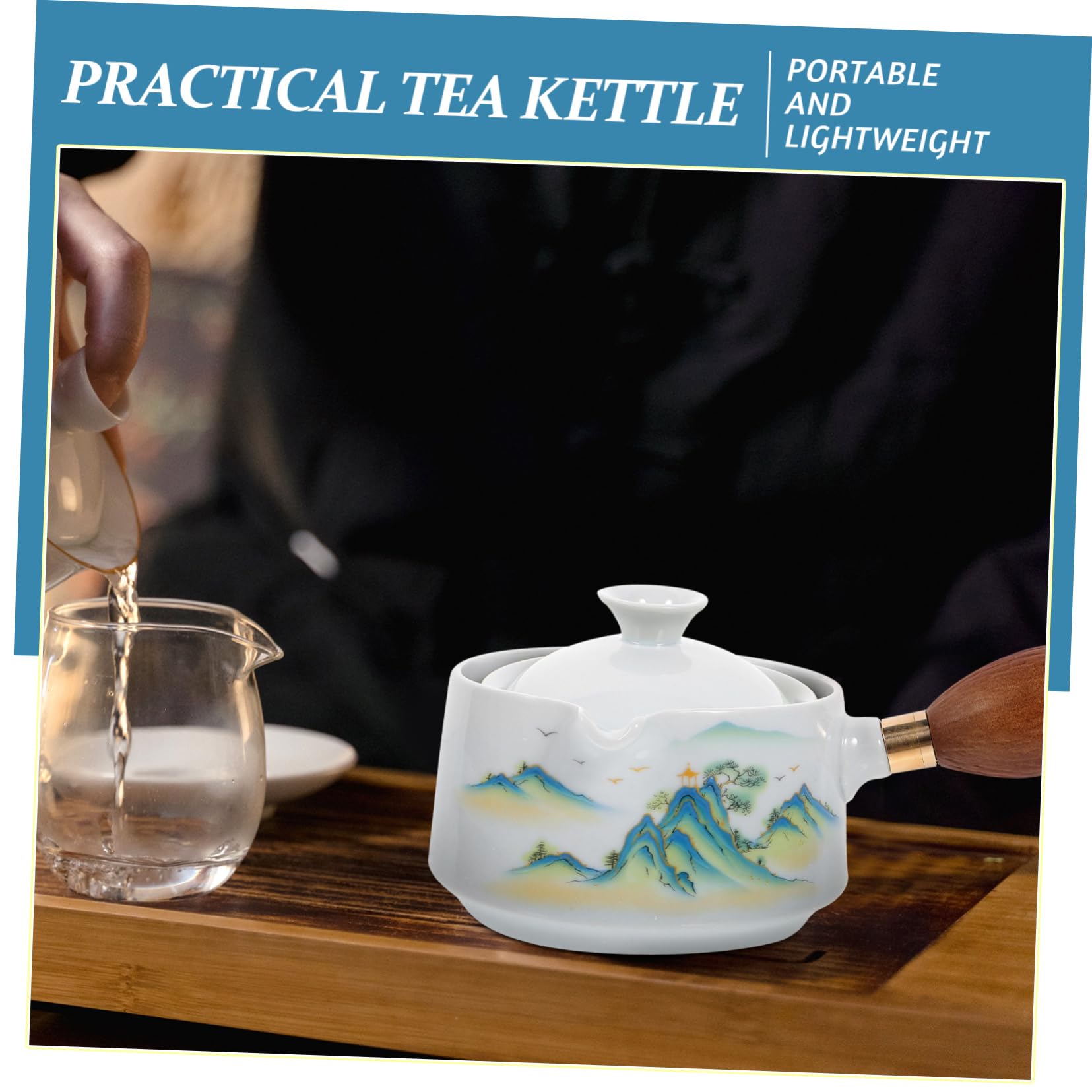 Cabilock 2piezas Tetera De Cerámica Asa Lateral Para Infusión De Té Suelto Diseño Único y Duradero Para Uso Oficina y Hogar