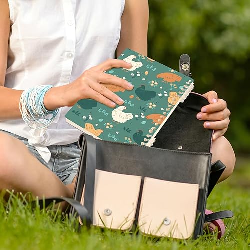 Miniatura 6 de Cute Chickens Floral Farm Animals Cuaderno A5 en espiral, 60 hojas de papel rayado universitario, tapa dura duradera, 8.3 x 5.7 pulgadas