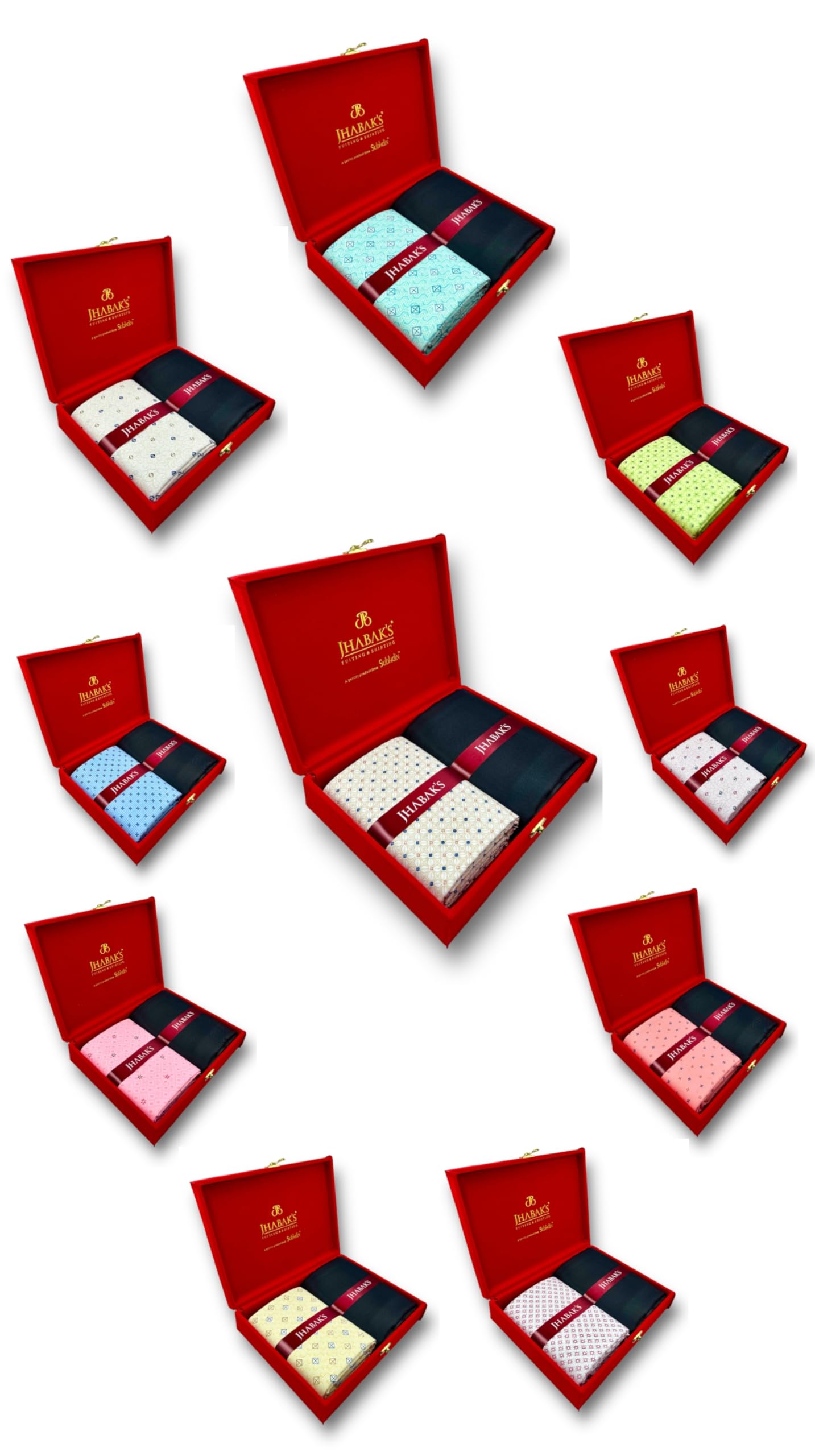 Unstitched Polyester Shirt & Trouser Fabric - 2.25 m Shirt Cloth - 1.20 m Pant Piece (Pack of 10) - VELVET Collection