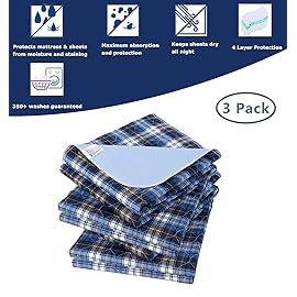 Non-Slip Bed Pads for Incontinence Washable (18 x 24|3 Pack),Waterproof Bed Pads, Kids Washable Incontinence Bed Pads for Kids Adults,Dog,Kids