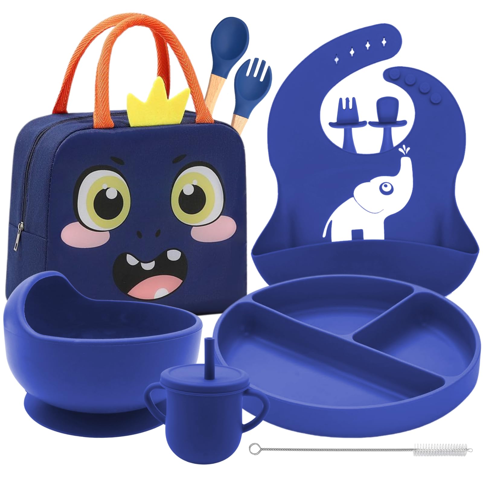 Zestify 9 Pieces Baby Weaning Set With Adjustable Bib, Sippy Cup, Fork