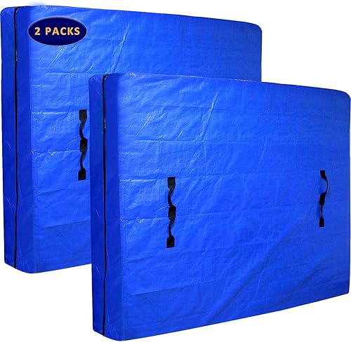 Miniatura 7 de AlexHome Bolsa de colchón para mudanza y almacenamiento, lona resistente, reutilizable, funda de colchón fácil de transportar (tamaño completo,