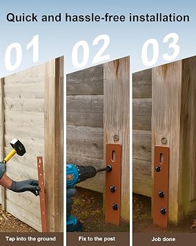 2 Pack Heavy Duty Fence Post Repair Stakes 75cm (29.5