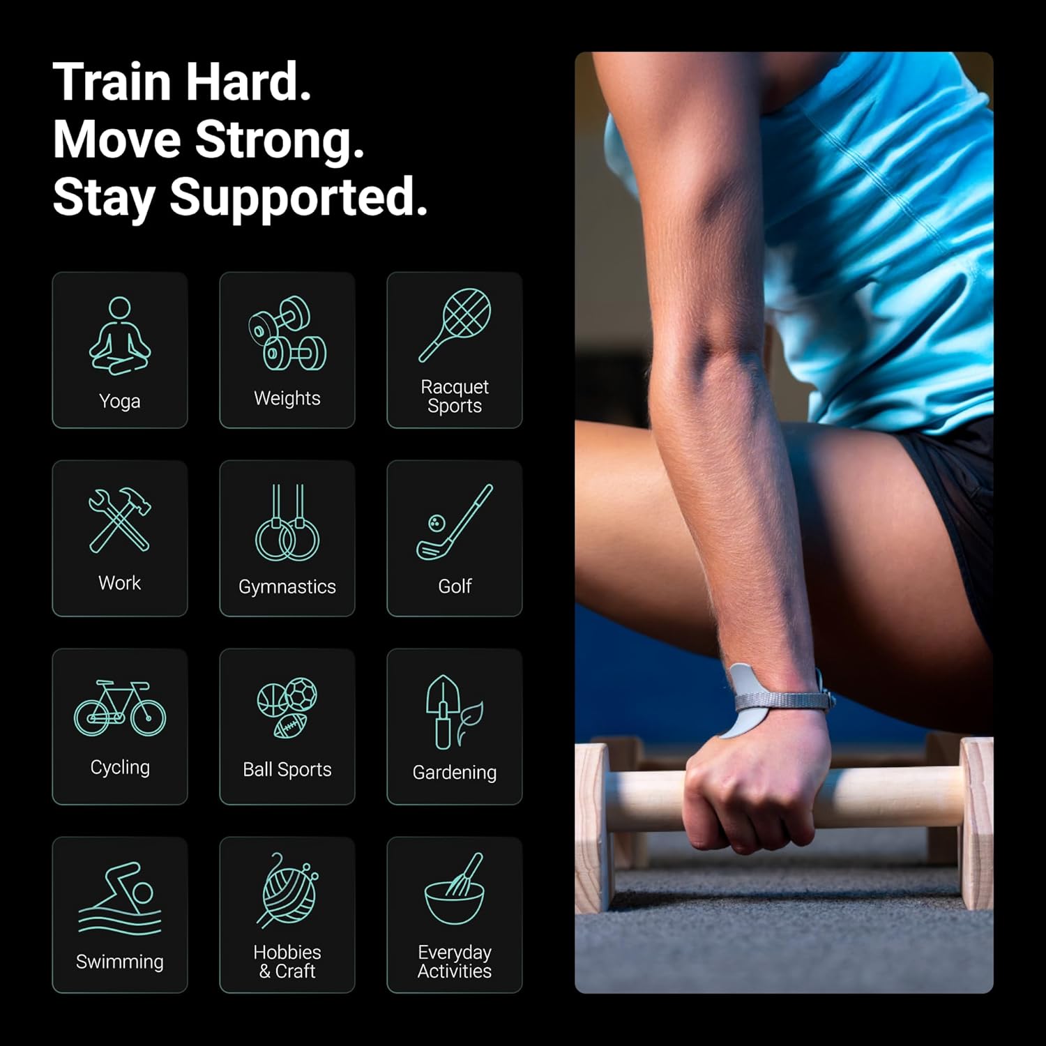 Wristable® Wrist Brace - Versatile Wrist Support Ideal for Pain with Weight-bearing Activities - Adjustable & Comfortable Fit Without Restrition - Ultimate Support and Protection