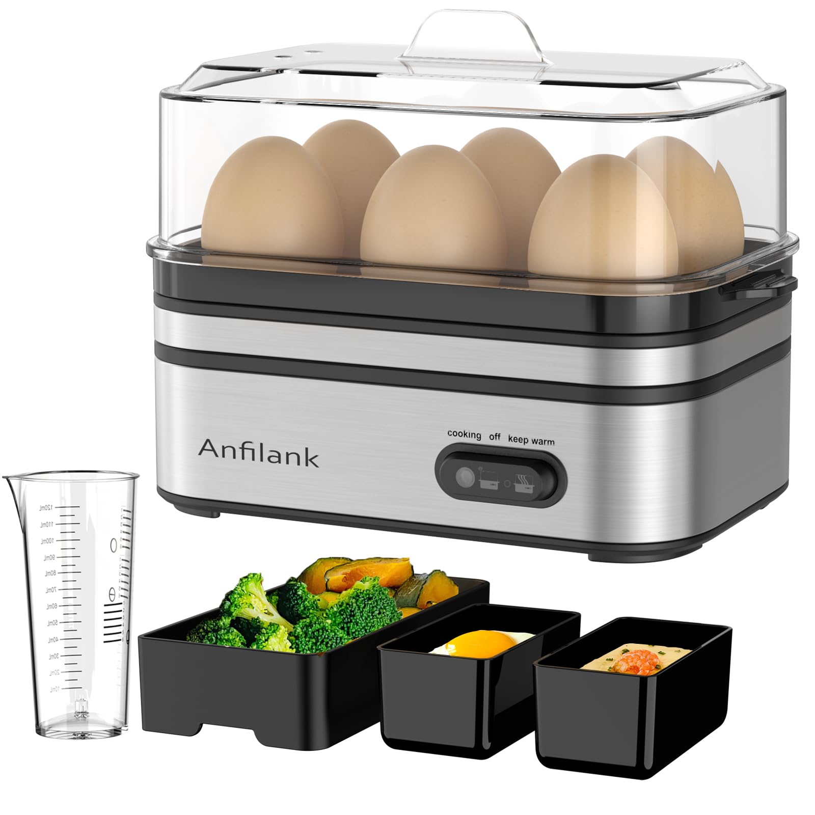 Anfilank KY-305 Egg Cooker on a kitchen counter, ready for use.