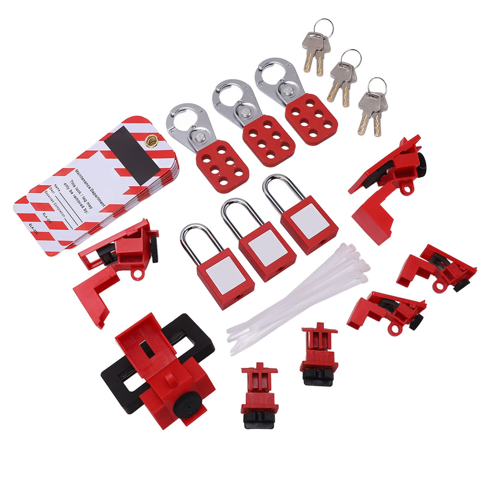 Kit de Etiquetado de Bloqueo Eléctrico, Paquete de Cerrojo de Candado de Seguridad Duradero para Uso Industrial