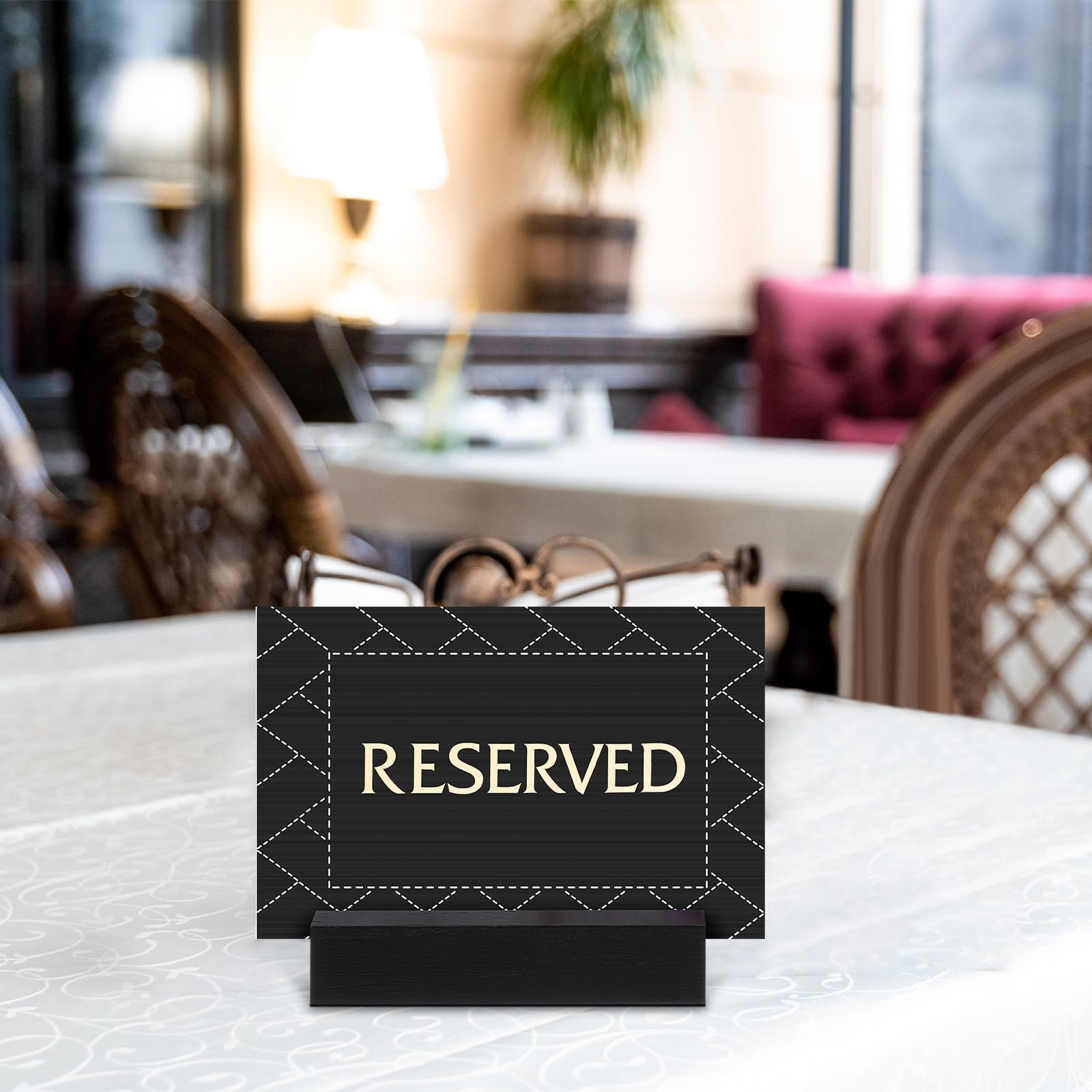 Zonon 12 Pcs Wood Place Card Holders Black Wooden Table Number Holder Stands Name Card Holder for Wedding Party Events Exhibition Decoration Office Restaurant Business (4.6 x 1.1 x 1 Inch)