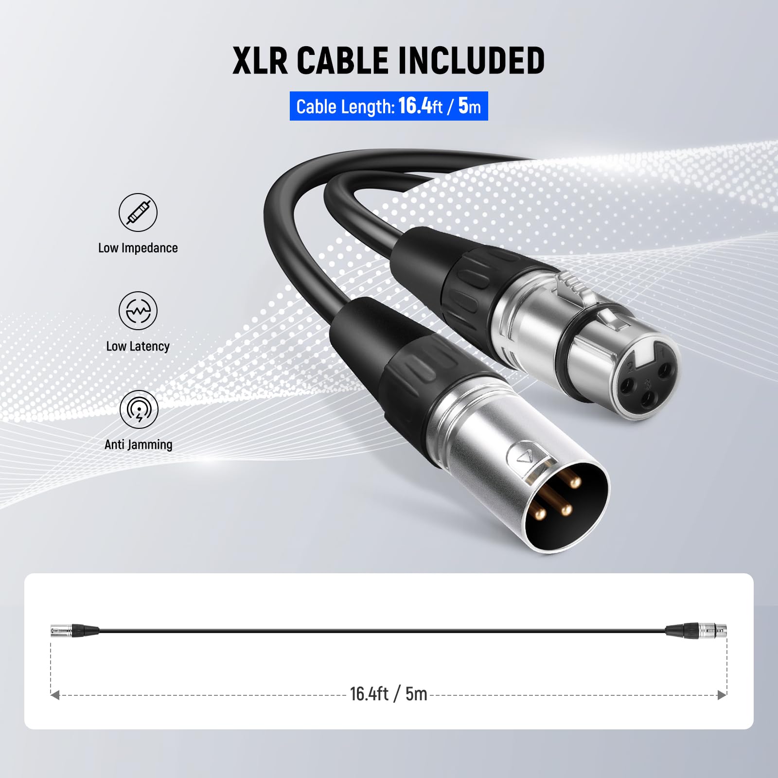 NEEWER DM01 Kardioidalny mikrofon dynamiczny z kablem XLR do podcastów śpiewających do gier PC, głosu studia, przemówień, występów na żywo, impedancja 600 Ω +/- 30%, zakres częstotliwości 100 Hz-10