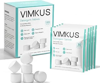 150Pcs Plant-Based Detergent Tablets for Bottle Washer – Baby-Safe, Residue-Free Cleaning for Baby Brezza,GROWNSY,Momcozy and Papablic Bottle Washer