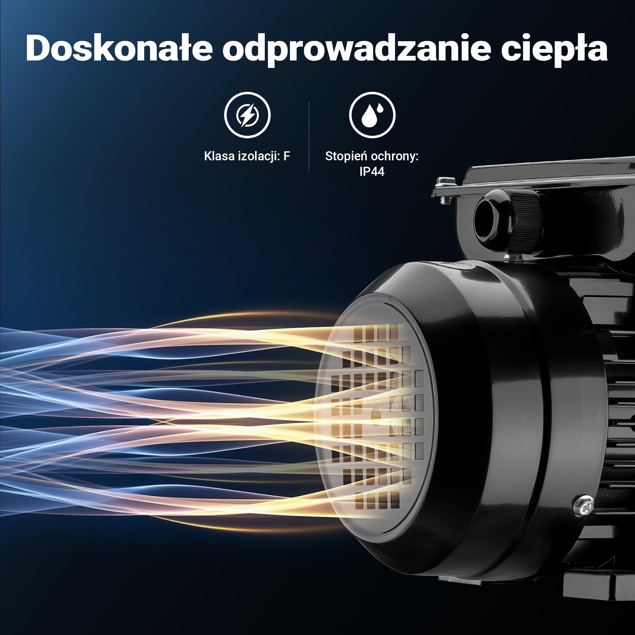Wiltec Jednofazowy silnik elektryczny, 4-biegunowy 1,1 kW (1,5 KM), obudowa aluminiowa, silnik indukcyjny 1450 obr/min