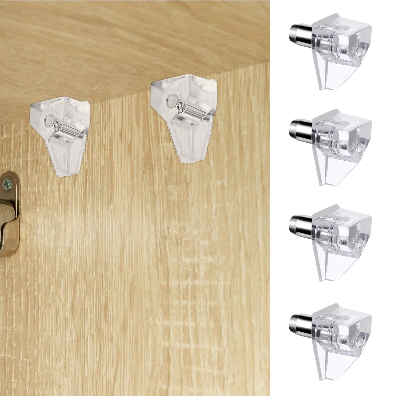 20pcs 3/16 Inch Shelf Support Pegs,Clear Plastic 5mm Shelf Pins,Shelf Support Pins for Wood Shelving,Kitchen,Furniture Shelf Bracket Nail — Amazon image 5
