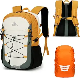 GES Mochila de caminhada de 30 L resistente à água com capa de chuva e compartimento para laptop para viagens, acampamento, trilhas, trabalho