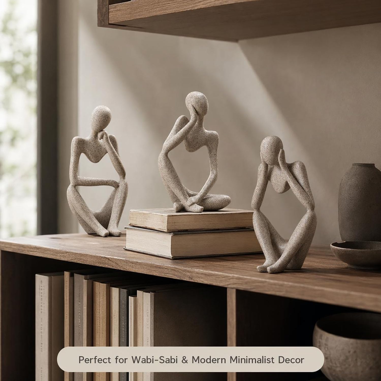 Abstract Style Thinker Sculptures Sandstone Resin Statue Ornament