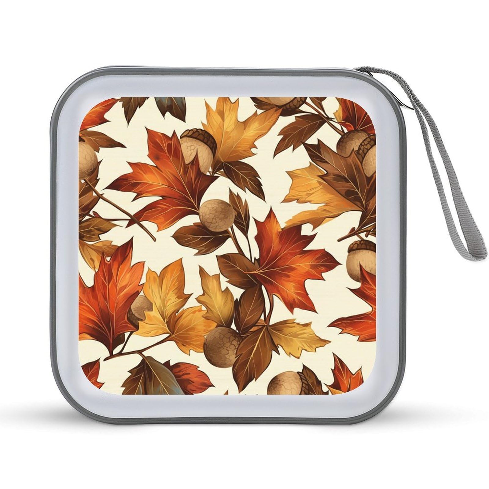 Autumn Leaves And Acorns on Branches CD Case DVD Storage Case Portable for Car Home Travel