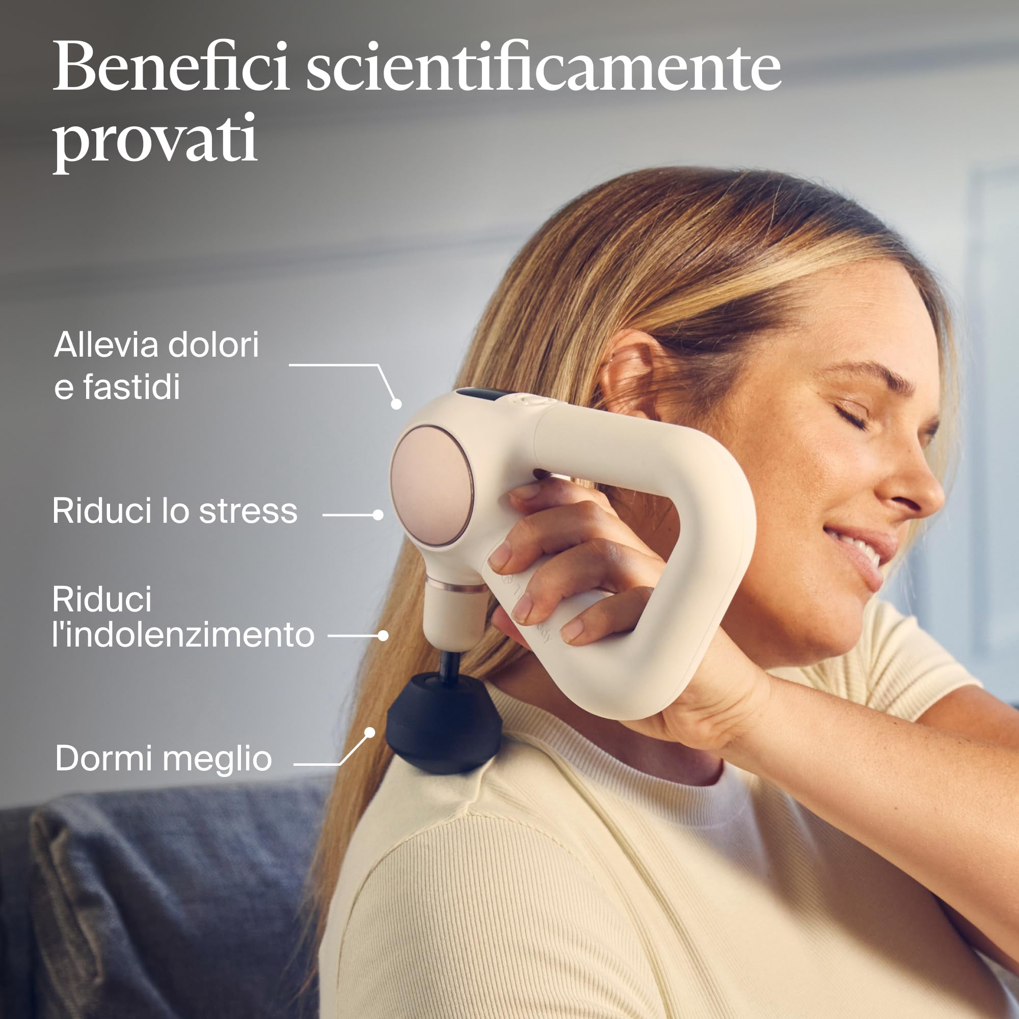 Theragun Sense Percussion - Pistola massaggiante personale per tessuti profondi, con routine di respirazione precaricata, per alleviare lo stress