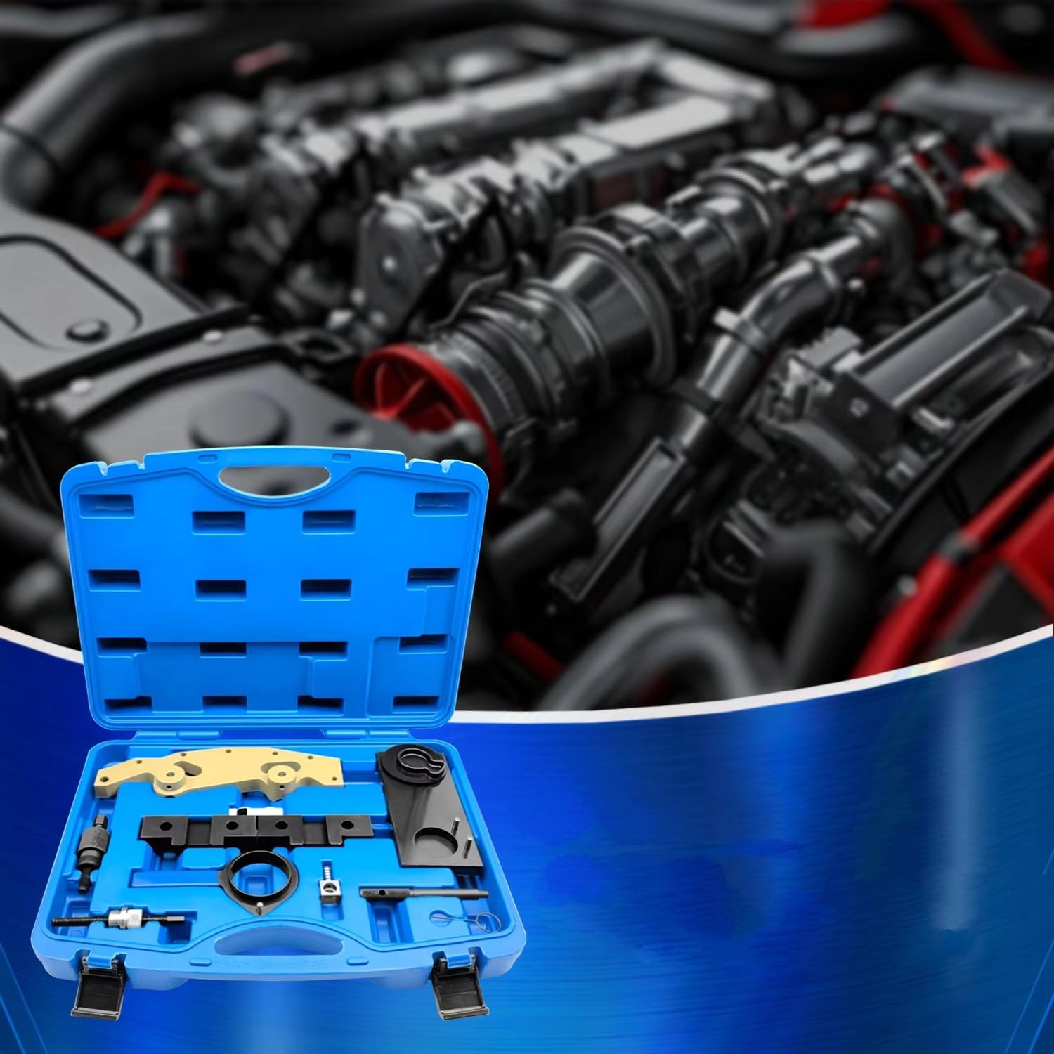 Kit Strumenti Messa Fase Motore Kit di Allineamento E Fasatura del Bloccaggio Dell'albero A Camme Dual Vanos Compatibile con BMW M52 M52TU M54 M56 6 Cilindri