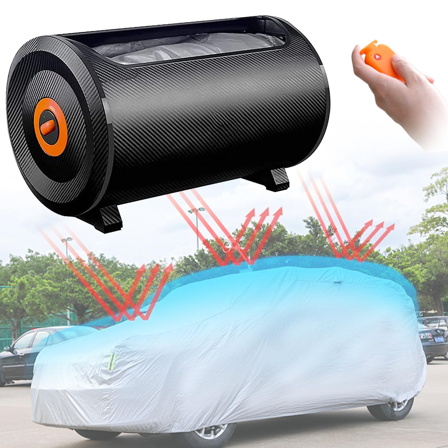 Copertura per Auto Completamente Automatica con Telecomando, tettoia Parasole a Prova di Sole Posto Auto Coperto Mobile Completamente Automatico, Protezione dell'automobile,Car