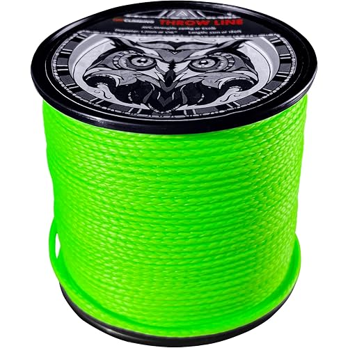 GM CLIMBING Throw Line 1.7mm 180Ft Roll Green UHMWPE Cord 650LBS High Strength for Tree Climbing Arborist Outdoor Utility Cord