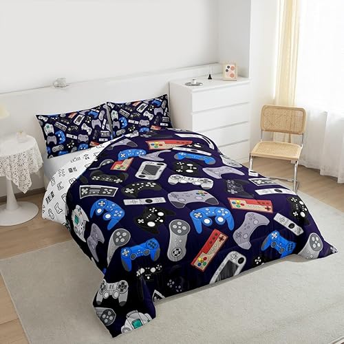 Vista 280 de Juego de ropa de cama de tractor tamaño matrimonial, juego de edredón de camión de equipo, edredón de plumón de excavadora de construcción, juego