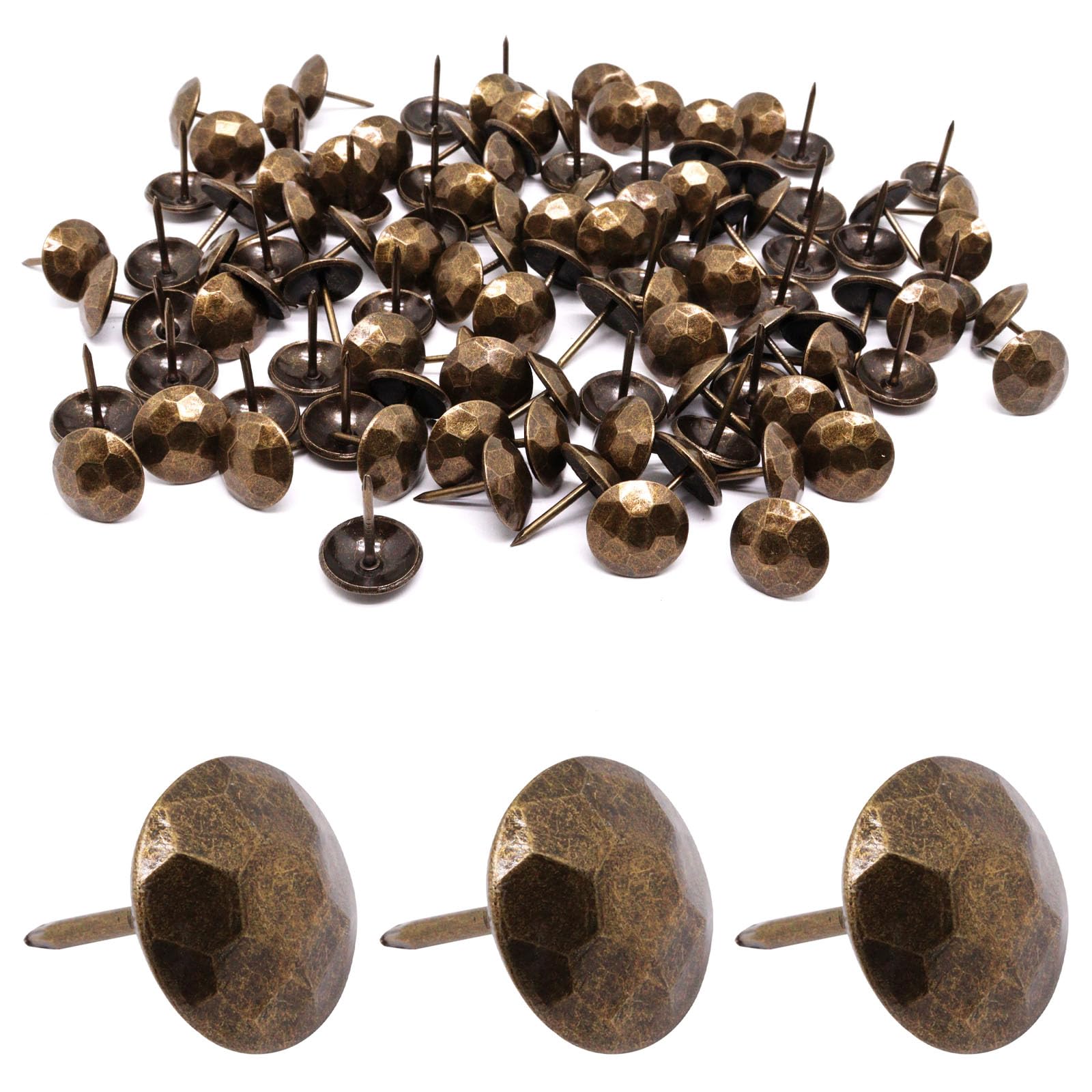 Vintage Upholstery Tacks - 100 Matte Black Decorative Nails -14 Vintage Upholstery Tacks - 100 Matte Black Decorative Nails -14
