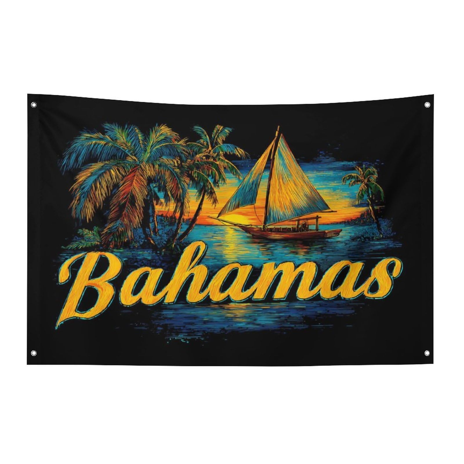 Bandera exterior de las Bahamas con impresión duradera para mástil de jardín