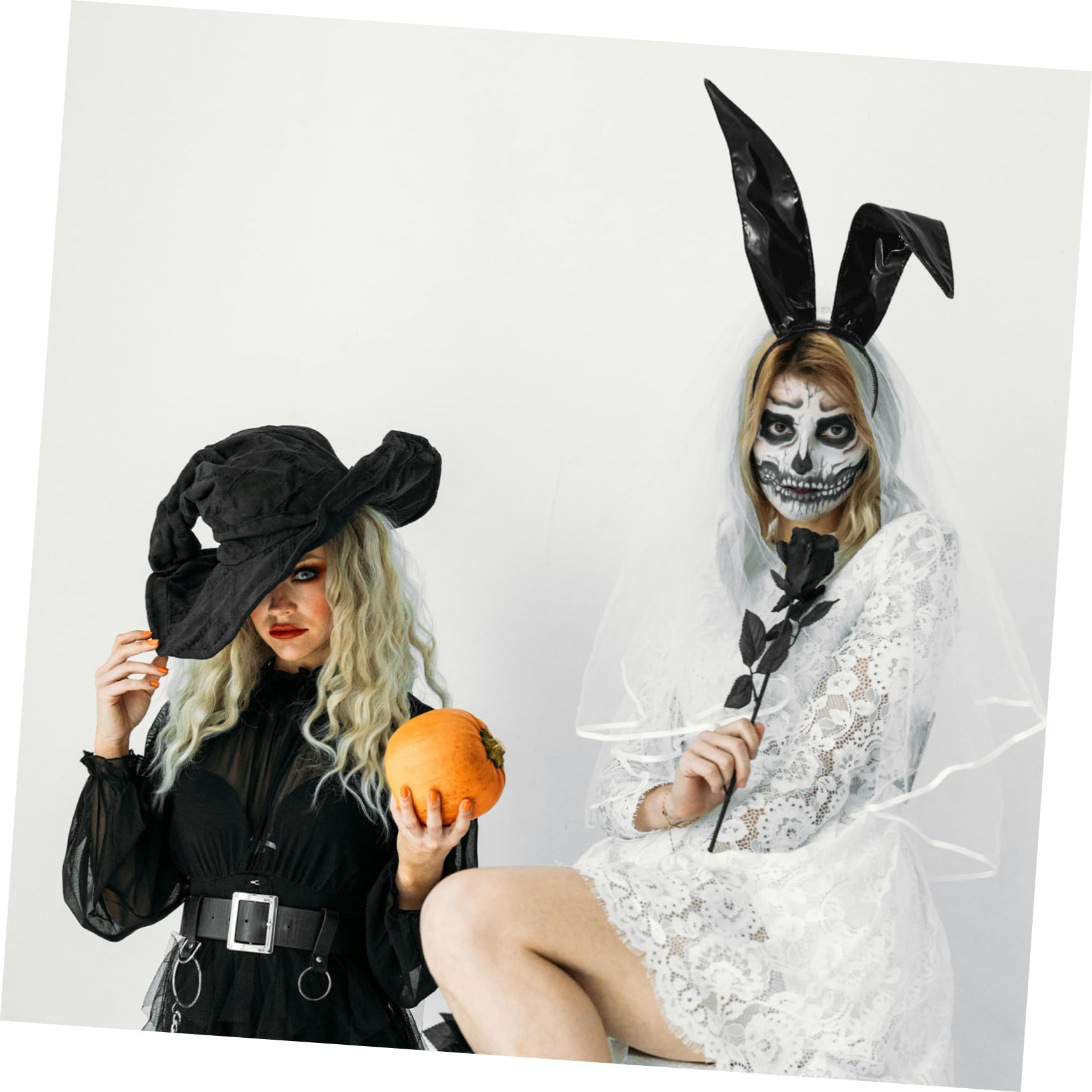 Beaupretty 8 Pièces Bandeaux Oreilles de Lapin Cuir Synthétique Noir Accessoires de Fête Halloween et pour Femmes Bandeaux Cosplay et Photographie
