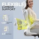 Ergonomic Office Chair, High Back Mesh Computer Chair with Adjustable Lumbar Support, Flip-Up Armrests, 360° Swivel, Heavy Duty Metal Base – Ideal for Home Office, Desk Work, Study & Gaming