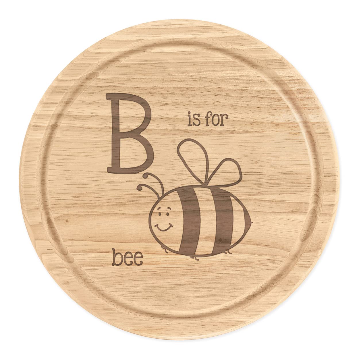Letter B is for Bee Wooden Chopping Cheese Board Round 25cm