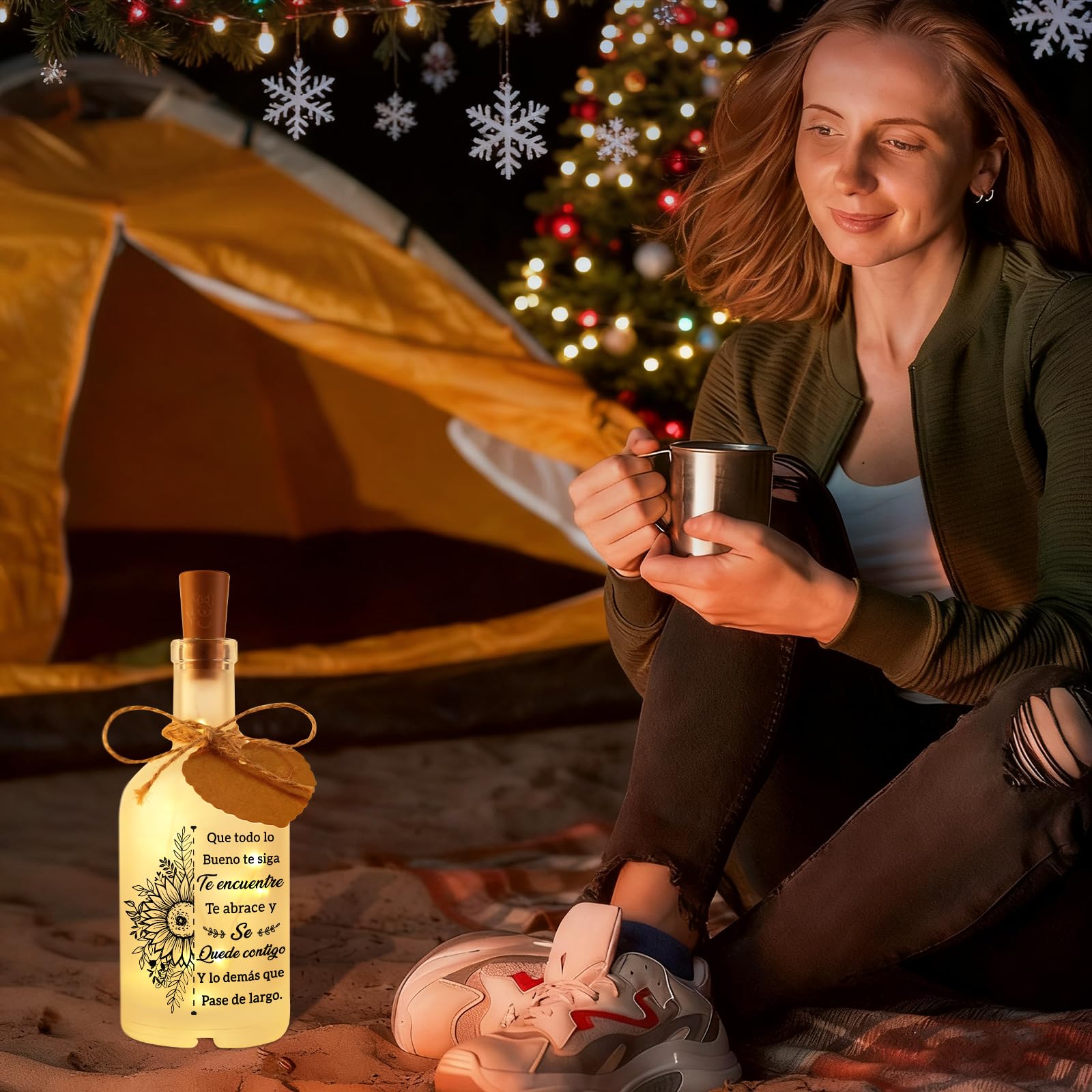 Vetbuosa Regalos Navidad Originales para Mujer, Lámpara de Botella, Regalo de Reyes Mujer Cumpleaños, Regalo Amiga, Mama, Hermana