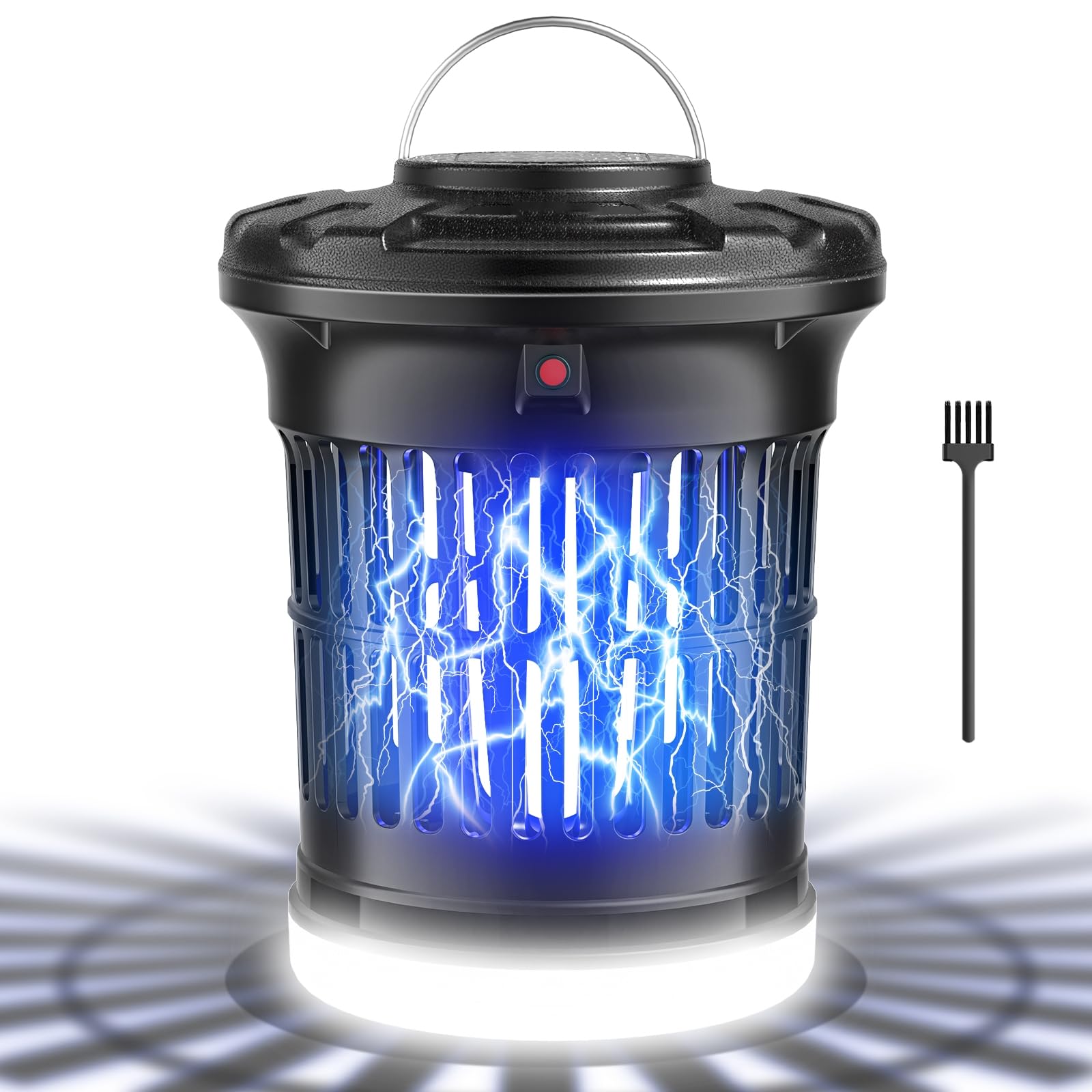 2-in-1 LED Mosquito Killer Lamp, 30W UV Bug Zapper with 3 Modes (Killer/LED/Both), 4200V Grid, 1500 Sq Ft Coverage, IPX4 Waterproof for Indoor Outdoor Home Garden (Black & White)